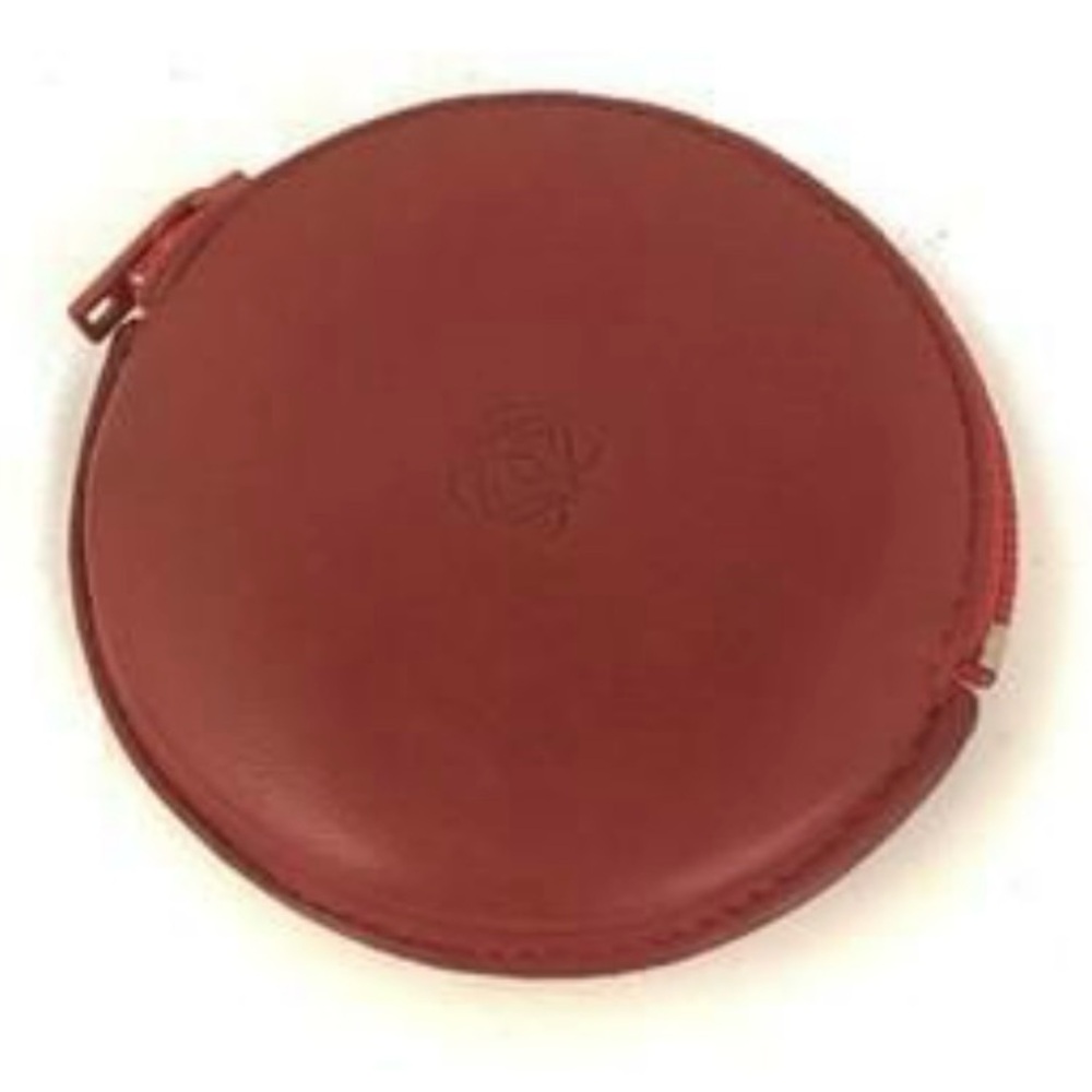 Loewe Anagram Leather Round Coin Purse Wallet Red